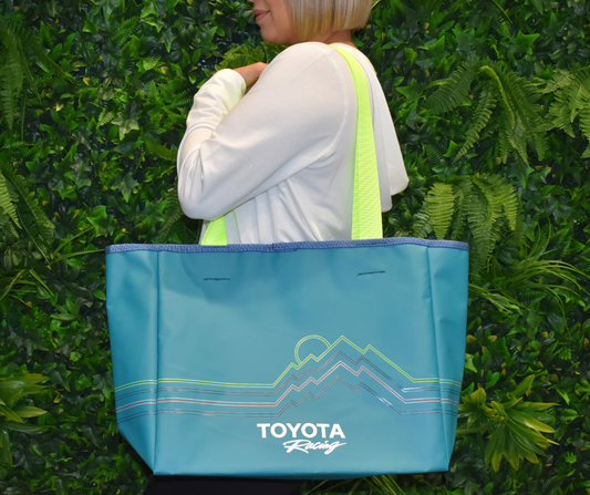 Toyota Racing Tarpaulin Turquoise and Green Tote