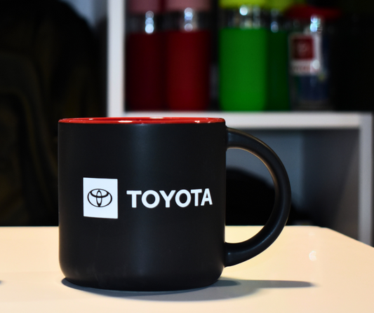 Black and Red Logo Toyota Mug